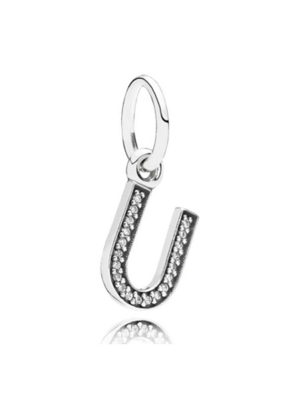 Pandora Sterling Silver Alphabet Letter U Dangle w/ Clear Zirconia - 791333CZ